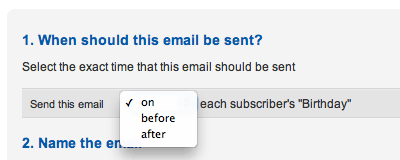 Defining the exact send time for an email