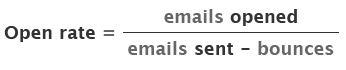 Total emails opened divided by total emails delivered (i.e excluding any bounces)